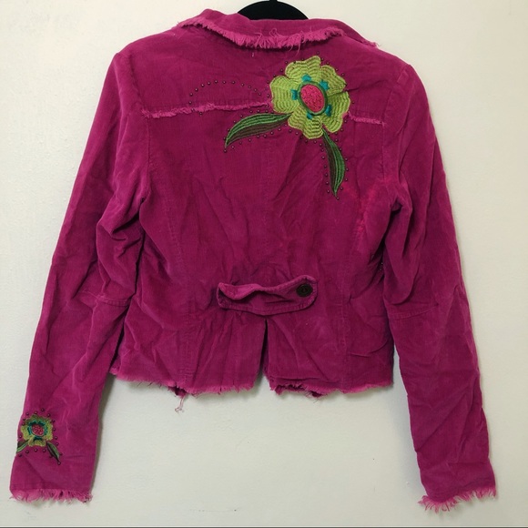 Vintage DB SPORT Frayed Embroidered Floral Jacket Small - Picture 2 of 7